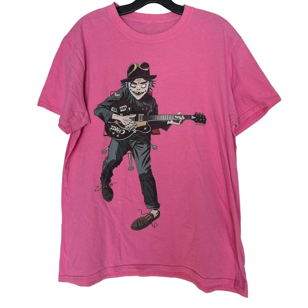 Gorillaz 2D Guitar Pink Graphic T Shirt Band Tee Men’s M/L